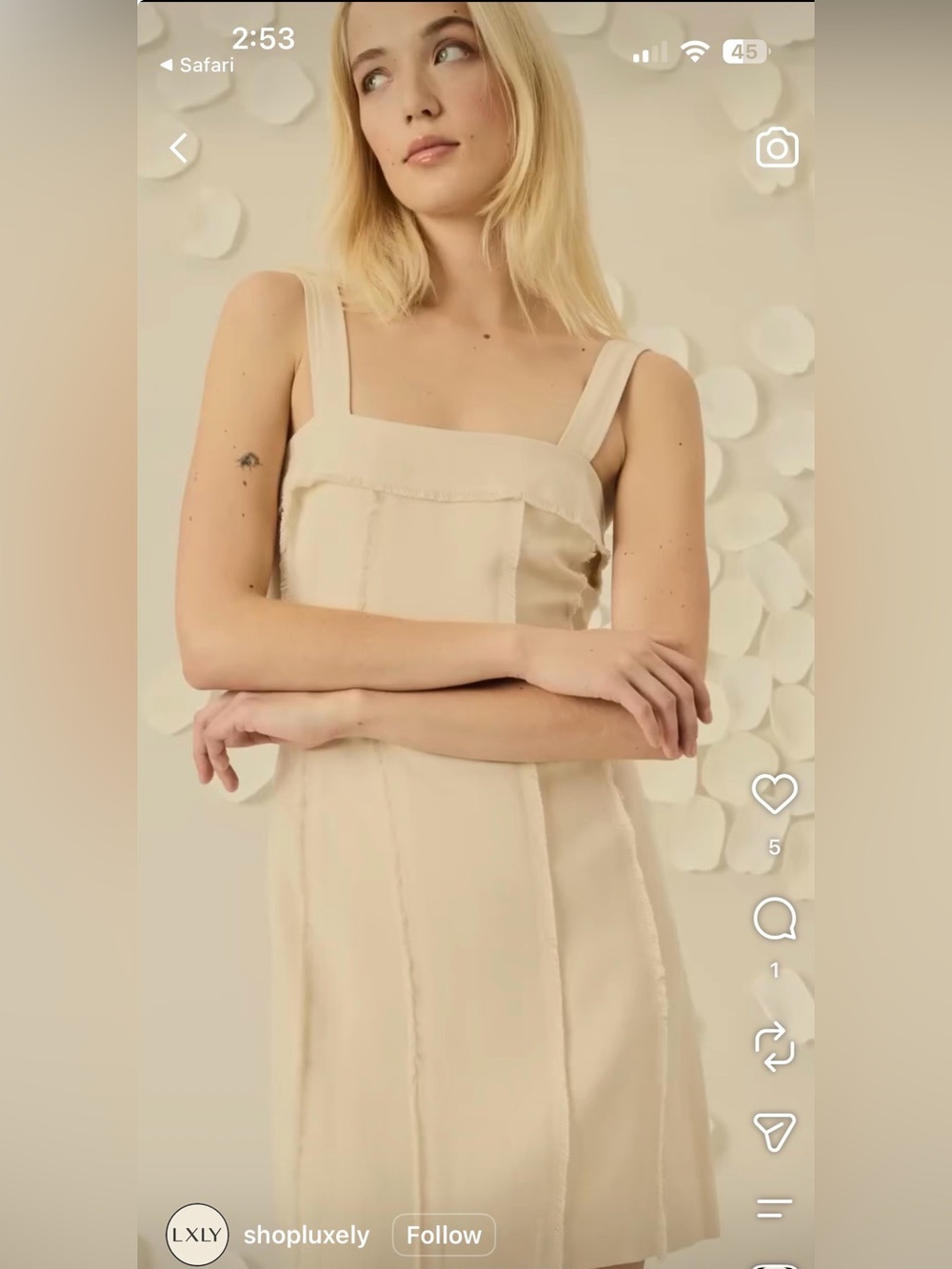 Luxely fringe Minidress raw edge seam Square neckline minimalist sustainable 6
